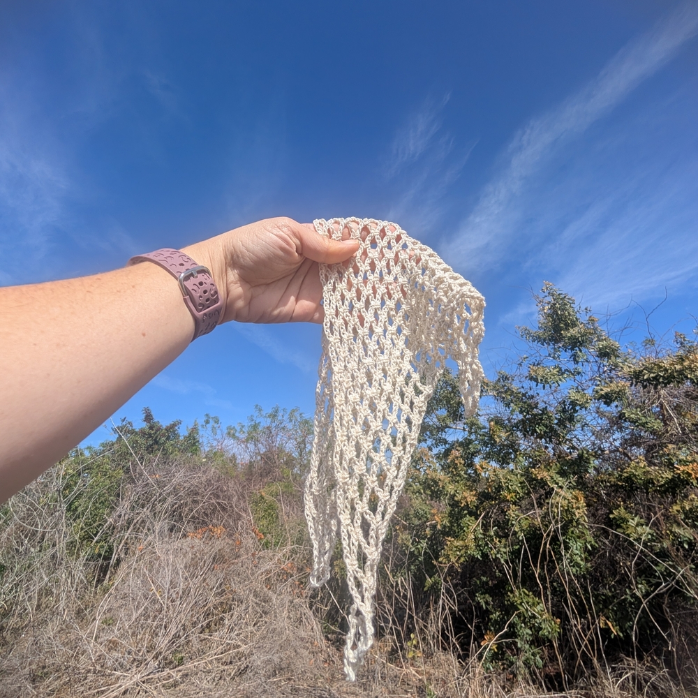 Chic Cream Mesh Bandana